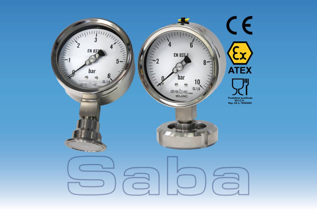 Sanitary Pressure Gauge Ø 100 with diaphragm seal (mod. SA 40-100)