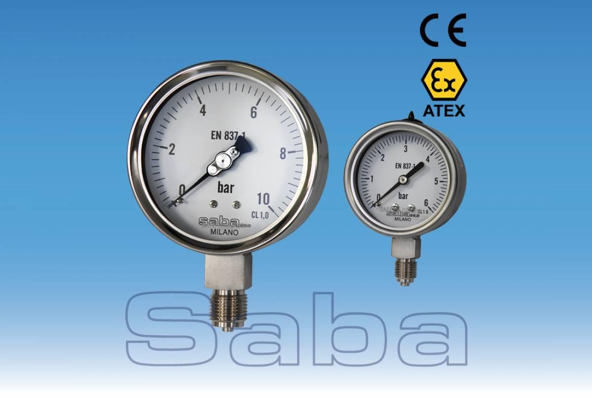 Inox Pressure Gauge gas connection (mod. SA)