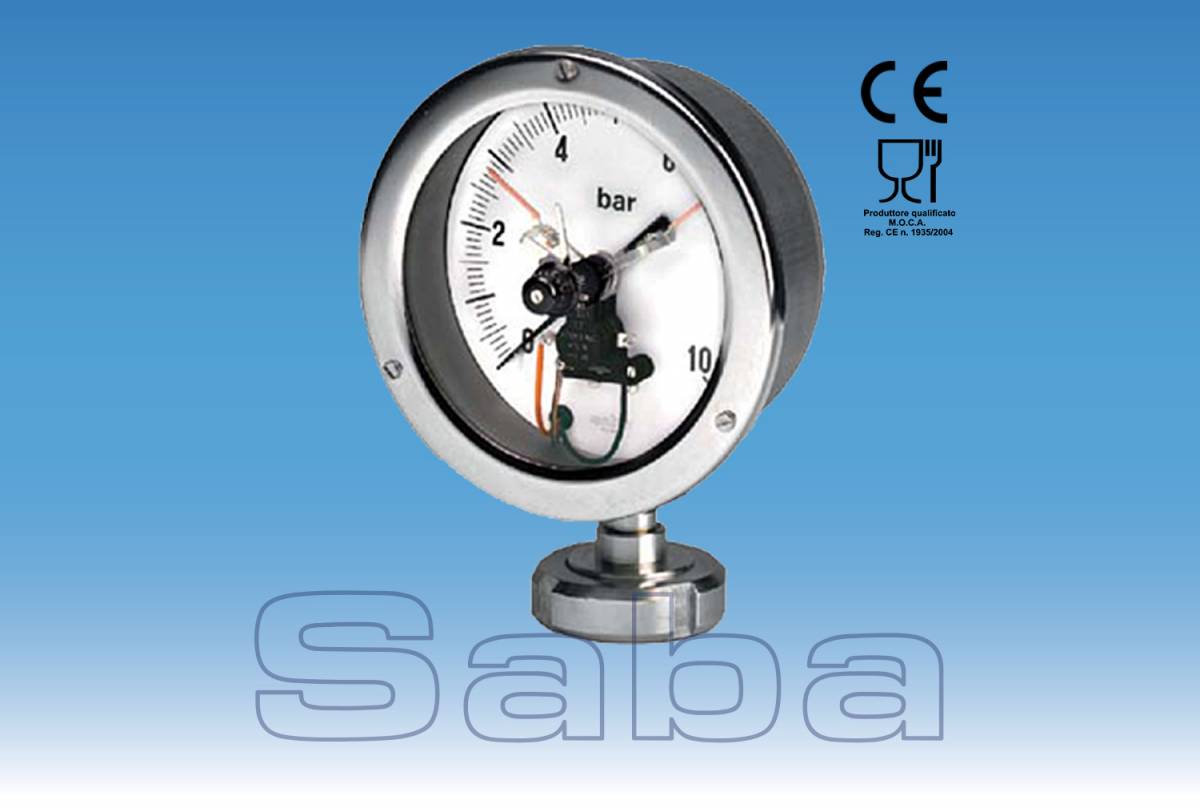 Sanitary Pressure Gauge with diaphragm seal and electronic Contact (mod. SA 40/C.E.)
